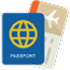 Booking and travel agencies check-in icon